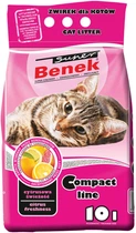 Бентонитовый Компактный наполнитель Super Benek для кошачьего туалета с ароматом цитрусовой свежести 10 л (5905397018612)