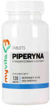 Suplement diety Myvita Piperine 10 mg 120 tabletek Pomocny przy odchudzaniu (5905279123397)