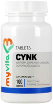 Харчова добавка Myvita Zinc Глюконат цинку 100 таблеток (5903021592217) - зображення 1