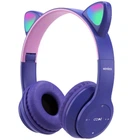 Наушники Bluetooth УШКИ CATear LED беспроводные RGB 360 мАч Фиолетовые P47M-Violet