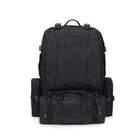 Військовий рюкзак 50л з підсумками Чорний Тактичний рюкзак на 50 літрів з системою MOLLE Ranger Tactical 50L Армійський Штурмовий Воєнний Рюкзак Водовідштовхуючий - зображення 6