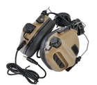 Активні навушники Earmor M32H MOD 3 з кріпленням на шолом койот - зображення 1