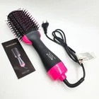 Одноступенчатый фен расчёска щетка для укладки волос стайлер 3 в 1 One Step Hair Dryer and Styler 1000 Вт Чёрно-розовый (2244)