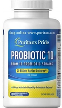 Puritan's Pride Probiotic 10 120 kapsułek Probiotyki (25077316434) - obraz 1