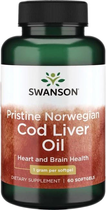 Харчова добавка Swanson Pristine норвезька олія печінки тріски 60 капсул (87614170480) - зображення 1