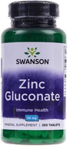 Харчова добавка Swanson цинк (глюконат) 30 мг 250 таблеток (87614012032) - зображення 1