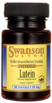 Харчова добавка Swanson Lutein 20Mg 60 капсул покращує гостроту зору (87614029931) - зображення 1