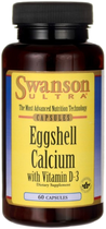 Swanson Eggshell Calcium + Witamina D3 60 tabletek (87614024653) - obraz 1