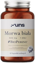Suplement diety UNS Morwa Biała + Bioperine 60 kapsułek (5904238960349) - obraz 1