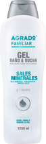 Żel do kąpieli i pod prysznic Agrado Mineral Salts Bath Gel z solą mineralną 1250 ml (8433295054915) - obraz 1