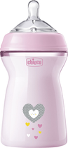 Chicco Natural Feeling Color plastikowa butelka do karmienia 330 ml 6 m+ Różowy (81335.10) (8058664153749) - obraz 1