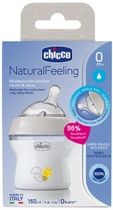 Chicco Natural Feeling plastikowa butelka do karmienia z silikonowym smoczkiem 0+ normalny przepływ 150 ml (81311.30) - obraz 2