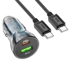 Автомобильное зарядное устройство 2 USB (A\C) + кабель Type-C с быстрой зарядкой 3.0 С Z47A Discovery Car Charger, Hoco (6931474782311)