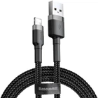 Кабель для быстрой зарядки Айфона Baseus Cafule Cable USB to Lightning 2.4A 0.5м Кабель для Айфона (CALKLF-AG1) Black/Grey