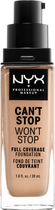 Рідка тональна основа NYX Professional Makeup Can`t Stop Won`t Stop 24-Hour 07 Natural 30 мл (800897157234)