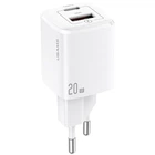 Адаптер мережевий USAMS T37 Super Si Fast Charger US-CC128 1USB/1Type-C, 20W, PD3.0/QC|