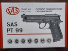 Пістолет пневматичний SAS PT99 Beretta M92 Blowback 4,5 мм BB (метал; рухома затворна рама) - зображення 7