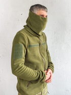 Воєнна флісова кофта на блискавці Garment Factory, оливкова Фліска ЗСУ флісова куртка тактична кофта з кишенями РОЗМІР 56 3XL - зображення 4