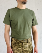 Футболка оливковая хлопок, военная армейская тактическая летняя для ТРО ВСУ НГУ оливковая S - изображение 4