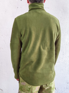 Военная флисовая кофта на молнии Garment Factory оливковая Флиска ВСУ флисова куртка с карманами РАЗМЕР 56 3XL - изображение 6