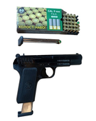 Стартовий пістолет SUR 1071 black (ТТ - Тульський Токарєв) з дод. магазином та 50шт. сигнально-шумових патронів STS (Туреччина) - зображення 3