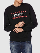 Bluza bez kaptura męska Diesel S-GIRK-K10 A00320RHATY9XX S (3US) Czarna (8059038537974) - obraz 1