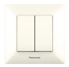 Выключатель двухклавишный Panasonic Arkedia Slim крем WNTC0009-2BG
