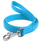 Кожаный поводок для собак WAUDOG Glamour Ш 25 мм Д 122 см Blue (33762)