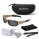 Балістичні, тактичні окуляри ESS CDI із лінзами: Прозора / Smoke Gray. Колір оправ: Terrain Tan. - зображення 3