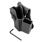 Жесткая полимерная поясная поворотная кобура IMI Defense Roto Paddle с подсумком для магазина Glock 17/19/22/23/31/32/36 под правую руку. - изображение 3