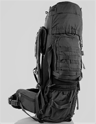 Тактичний каркасний похідний рюкзак Over Earth модель F625 80 літрів Чорний - зображення 4