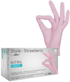 Рукавички нітрилові Ampri Style Strawberry неопудрені Размер ХS 100 шт Світло-рожеві (4044941008912) - зображення 1