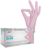 Перчатки нитриловые Ampri Style Strawberry неопудренные Размер S 100 шт Светло-розовые (404494941008929) - изображение 1