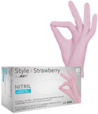 Рукавички нітрилові Ampri Style Strawberry неопудрені Размер S 100 шт Світло-рожеві (4044941008929) - зображення 1