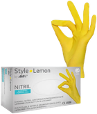 Перчатки нитриловые Ampri Style Lemon неопудренные Размер M 100 шт Желтые (4044941008837) - изображение 1
