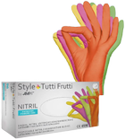 Перчатки нитриловые Ampri Style Tutti Frutti неопудренные Размер M 100 шт Разноцветные (404494941014951) - изображение 1