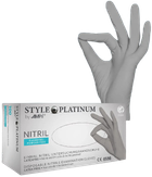 Перчатки нитриловые Ampri Style Platinum неопудренные Размер S 100 шт Серые (4044941712505) - изображение 1