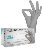 Перчатки нитриловые Ampri Style Platinum неопудренные Размер M 100 шт Серые (4044941712529) - изображение 1