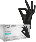 Рукавички нітрилові Ampri Style Black неопудрені Размер S 100 шт Чорні (4044941009124) - зображення 1