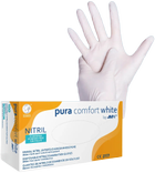 Перчатки нитриловые Ampri Puracomfort White неопудренные Размер M 100 шт Белые (4044941009810) - изображение 1