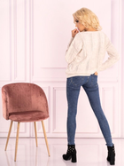 Sweter damski ażurowy Merribel Mozlini One Size Kremowy (5907621608279) - obraz 4