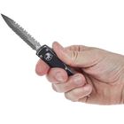 Нож Microtech UTX-70 Double Edge Apocalyptic DFS Serrator Distressed Black (147-D12DBK) - изображение 5