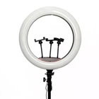 Лампа кольцевая LED 45 см LJJ-45 18" 416pcs +12Vадаптер+ пульт с 3-мя держателями для телефона съёмки фото и видео со штативом 2,1м чёрный Без Бренда (756464)