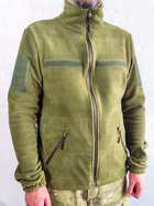 Воєнна флісова кофта на блискавці Garment Factory, оливкова Фліска ЗСУ флісова куртка, тактична кофта з кишенями РОЗМІР 52 XL - зображення 2