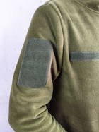 Военная флисовая кофта на молнии Garment Factory оливковая Флиска ВСУ флисовая куртка с карманами РАЗМЕР 48 M - изображение 5