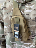 Сумка тактическая барсетка на плечо SILVER KNIGHT сумка под телефон и документы с карманом под карты Койот (9119-coyote) - изображение 3