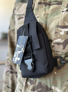 Сумка тактична барсетка на плече SILVER KNIGHT сумка під телефон та документи з кишенею під карти Чорний (9119-black) - зображення 4
