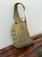 Однолямочный городской рюкзак барсетка сумка слинг SILVER с системой molle на 9 л Койот (silver-003-coyote) - изображение 5