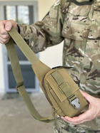 Сумка тактическая барсетка на плечо SILVER KNIGHT сумка под телефон и документы с карманом под карты Койот (9119-coyote) - изображение 7