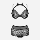 Komplet erotyczny (biustonosz + figi brazylijskie) LivCo Corsetti Fashion Linera L/XL Black (5907621628574) - obraz 5